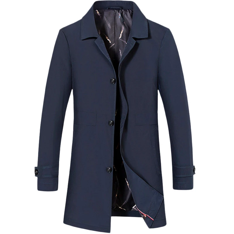 

2019 new men's business casual windbreaker high quality solid color simple and versatile easy to care men's jacket