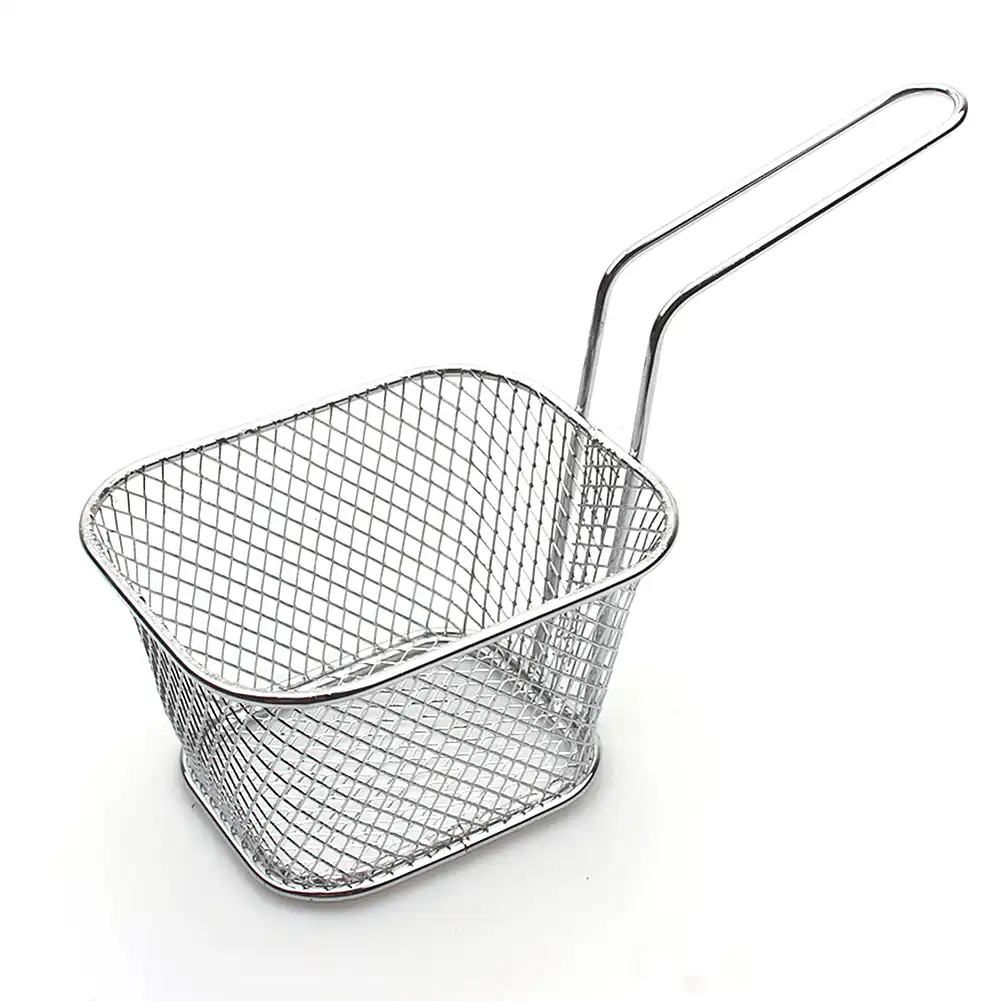 Mới Mini Cá Con Rổ Inox Chiên Giỏ Đựng Dụng Phục Vụ Đồ Ăn Thuyết ...
