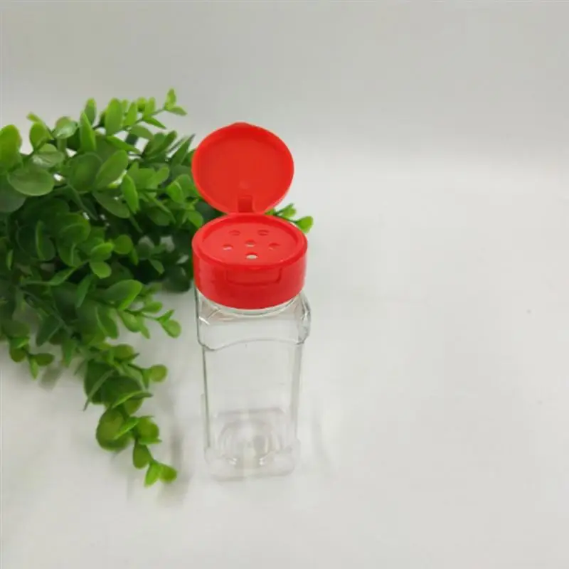 ROSENICE 6pcs Plastic Seasoning Bottle Spice Pot Pepper Shakers Salt Jar Condiment Can Cruet for Barbecue Kitchen(Red