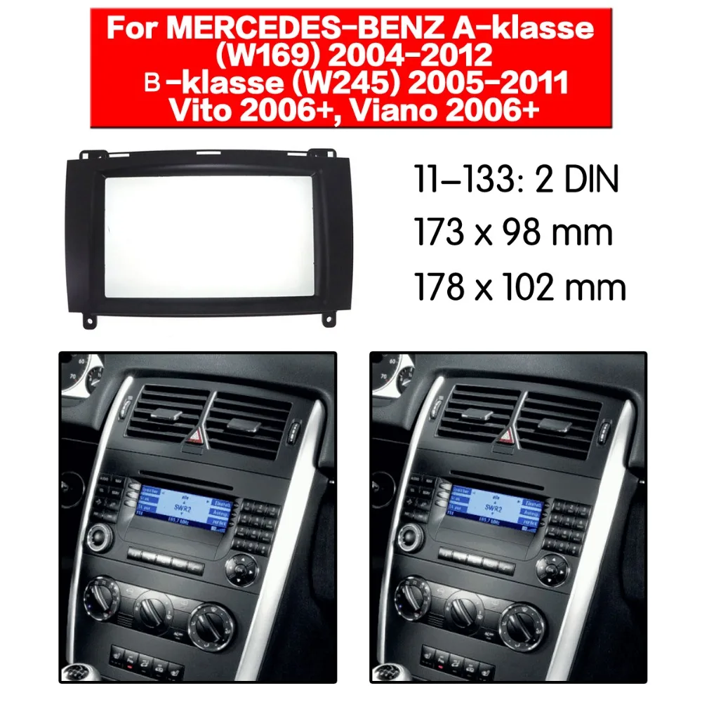 Радио Fascia Для MERCEDES BENZ A klase W169 B klассе W245 Vito два Din радио DVD стерео CD панель приборная