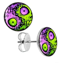 Серьги из нержавеющей стали Инь Ян зомби Eyeball шпильки мужские серьги женские 8 мм 10 мм AW5233