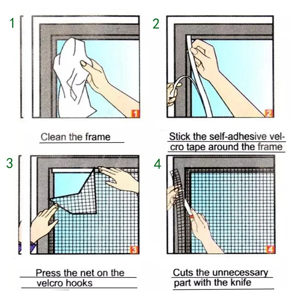 Анти-москитные окна, сетка, занавес, невидимый Сделай Сам ветровой щиток, самоклеящаяся марля для помещений, комаров, para ventana