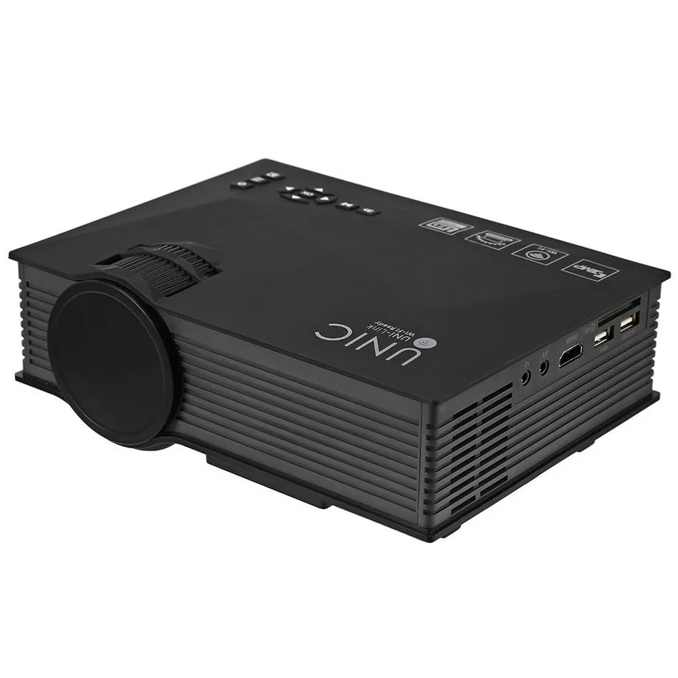Мини Портативный UNIC UC46 + беспроводной WIFI Full HD светодиодный проектор для домашнего