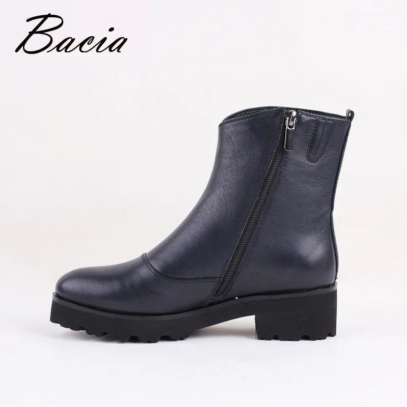 Bacia/осень Зимняя обувь из натуральной кожи женская женские ботинки с