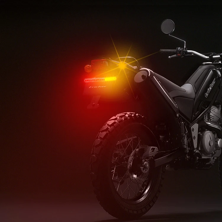 Гибкий мотоциклетный тормозной светильник s сигнал поворота светодиодный светильник-полоса мото номерной знак светильник мигающий задний стоп-светильник красный/янтарный
