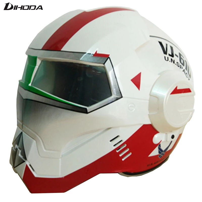 

Masei Mens womens White Red VJ U.N. SPACY IRONMAN Iron Man helmet motorcycle half helmet open face helmet ABS casque motocross