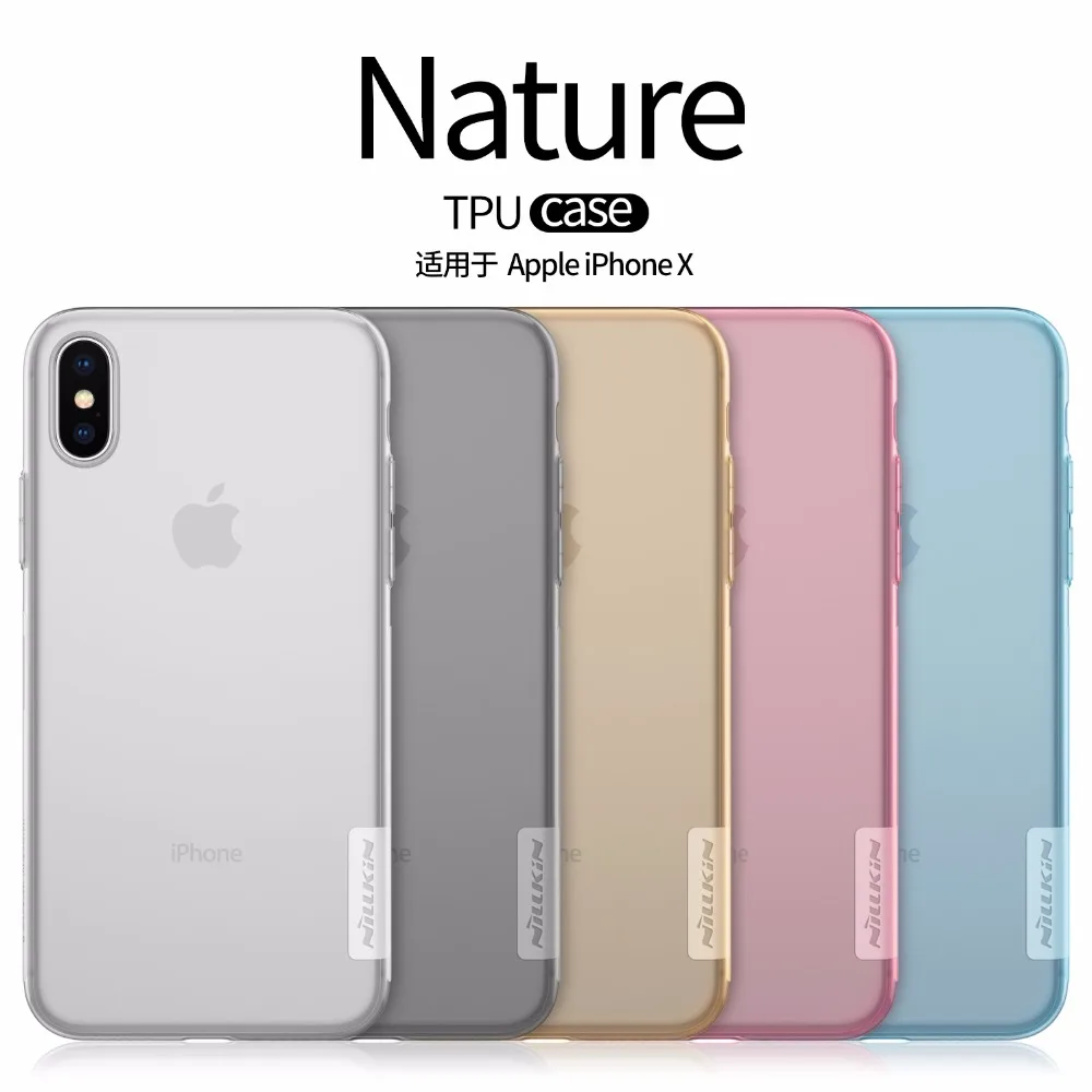 

TPU Transparent soft case for Apple iphone X NILLKIN Nature Series Luxury brand iphone X back cover case +retailed package