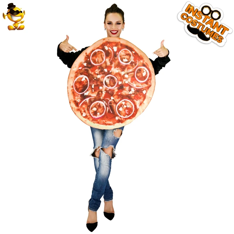 

DSPLAY Newly Design Fashionable Style Carnival Party Funny Yummy Pizza Jumpsuit Cosplay Onion Pizza Costume