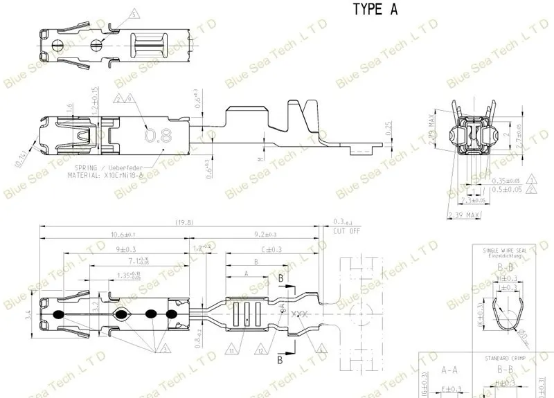 AMP/TE 1241380-1 Женский обжимной терминал для автомобиля, J519 1,5 серии Авто терминал для VW BMW Audi Honda и т. Д