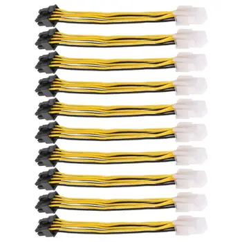 

10Pcs 4Pin to 8Pin Power Cable Connector Extension Cable Computer CPU P4 to P8 Converter Cord Power Supply Cable