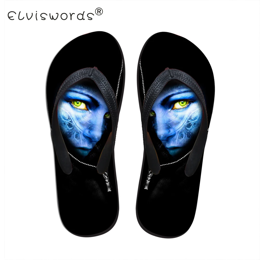 ELVISWORDS Men's Zipper Eyes Printing Flip Flops Teenagers Cool Home Slippers Water Shoes for Boys Fashion Summer Sandals Terlik ELVISWORDS Men's Zipper Eyes Printing Flip Flops Teenagers Cool Home Slippers Water Shoes for Boys Fashion Summer Sandals Terlik