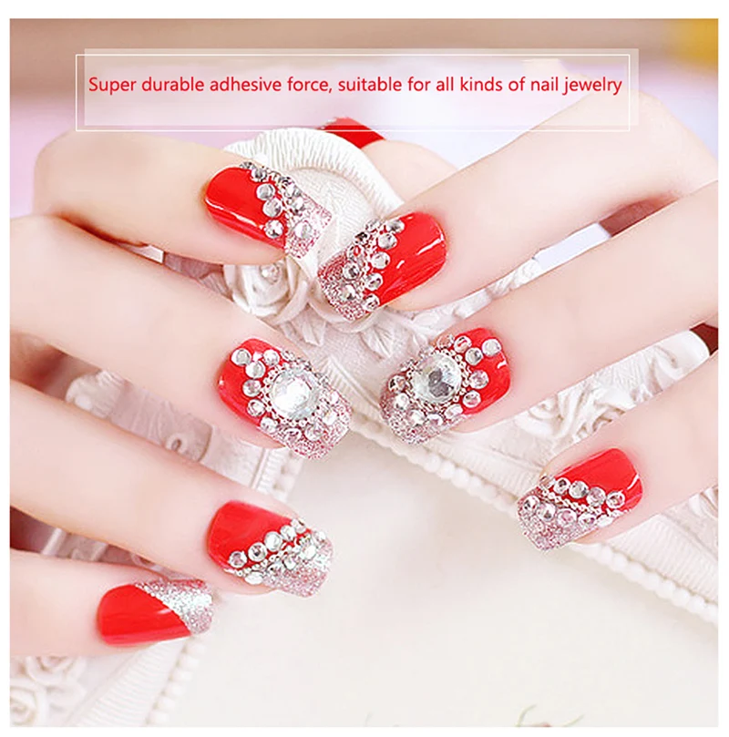 8ml Nail Diamond Nail Glue False Nail Art Tips Clear Point Drill Gel With Needle Manicure Decoration Adhesive