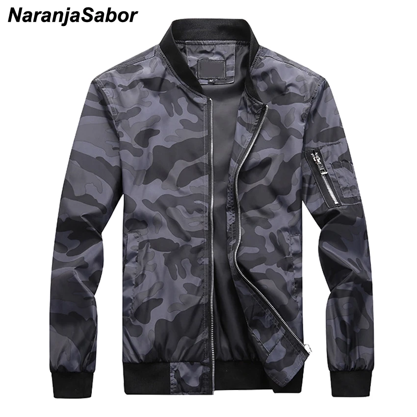 

NaranjaSabor 7XL New Men's Camouflage Bomber Zipper Jackets Male Slim Fit Pilot Coats Camo Outwear Plus Size Men Brand Clothing