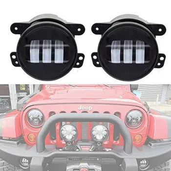 

Pair 4 Inch Round Led Fog Lights 30W Projector lens Fits Offroad Jeep Wrangler Jk Dodge Chrysler Front Bumper Boat Lights
