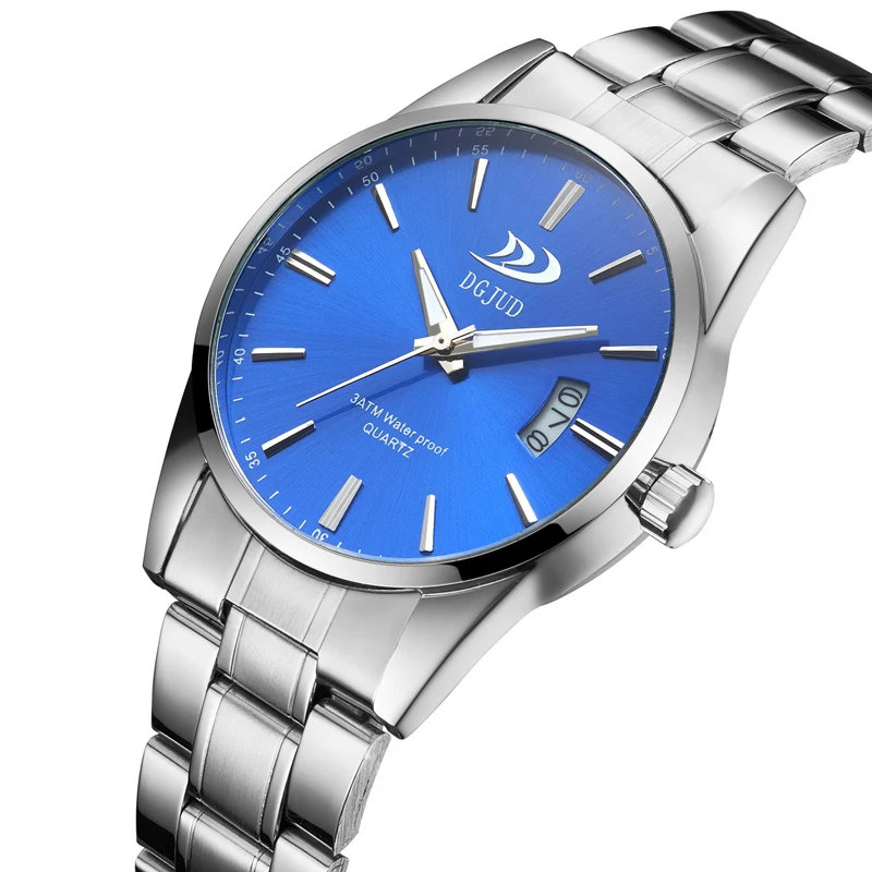 

2018 DGJUD Brand Men'S Alloy Watch Waterproof Korean Fashion Casual Calendar Quartz Watch Men'S Gift