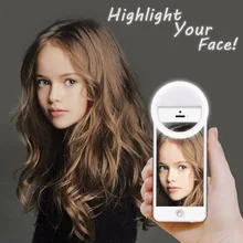 100 шт. очаровательные глаза светодиодный кольцевой светильник для селфи вспышка для фотосъемки светящаяся лампа 36 шт. 3 яркости для iPhone samsung телефон на зажиме