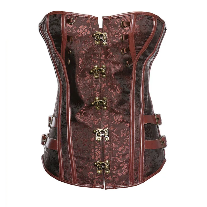 Women Sexy Underbust Brown Steampunk Corset Bustiers & Corsets Goth