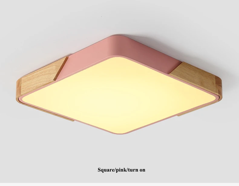 Liga de Carvalho Conduziu a Lâmpada do Teto Luzes de Teto Sala de Estar Luz de Teto Nordic Quadrado Multicolor Pode Ser Escurecido Levou Quarto Levou Luminárias 10 teto sala estar carvalho pode ser escurecido