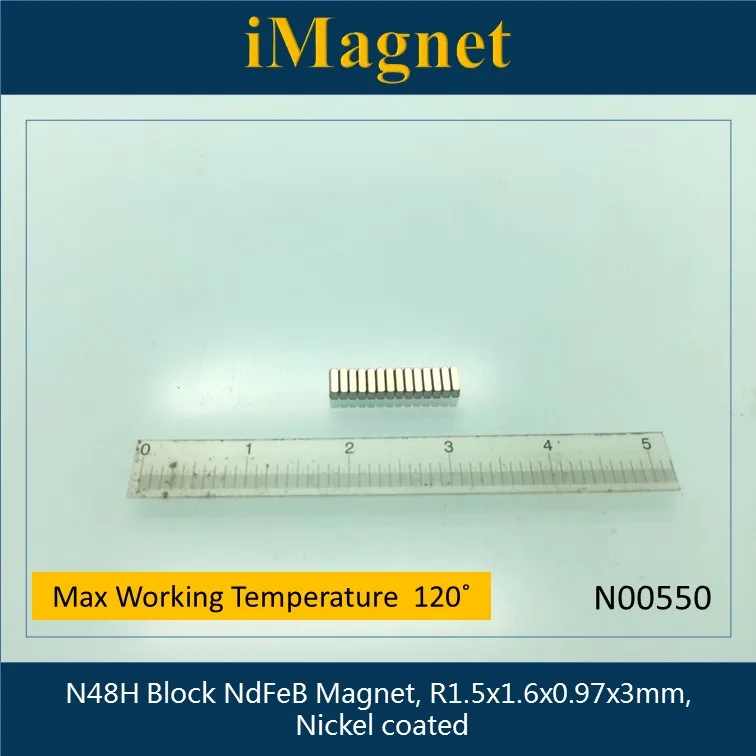 N00550 50 шт N48H Блок редкоземельный неодимовый магнит r1.5x1.6x0.97x3мм кубовидный NdFeB для