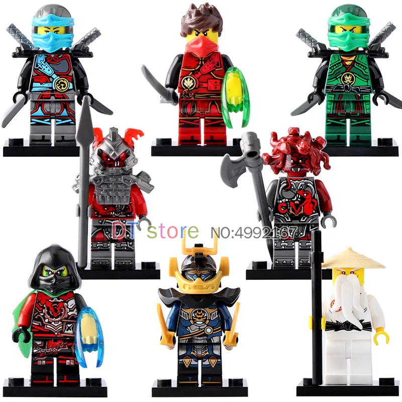 

Single Sale Building Blocks Super Heroes Ninjagoes Nya Krux Loyd Wei snake Kai Samur Model Bricks Toys For Children Gift X0155