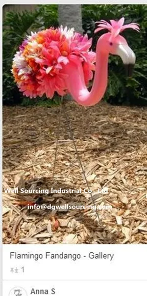 Plastic pink flamingo lawn ornament (6)