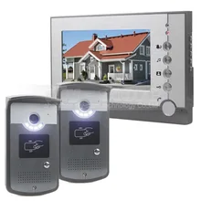 DIYSECUR 2 Cámara 1 Monitor de 7 pulgadas Video de La Puerta Teléfono Entrar ID Desbloqueo de Intercomunicación de Manos Libres LED de Visión Nocturna cámara