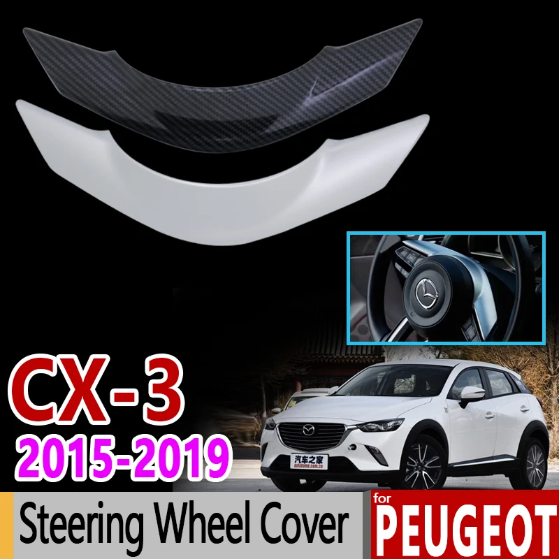 

for Mazda CX-3 Carbon Fiber Chrome Trim Set Steering Wheel Cover 2015 2016 2017 2018 CX3 CX 3 Accessories Car Styling Stickers