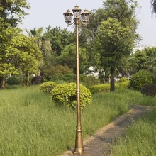 260 см 3-метровая Ландшафтная дорожная лампа для газона с колонной удочкой Водонепроницаемая с 3 головками 3 фонаря дорожная лампа для уличного освещения