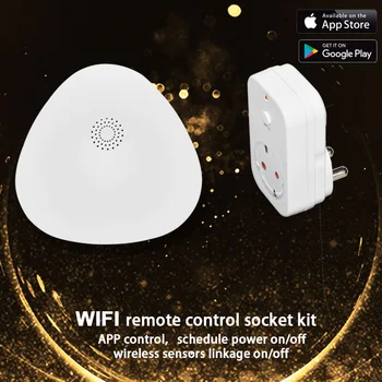 

WOFEA Smart V10 wifi home security alarm system wifi control socket RF 433 remote control switch linkage sensors function