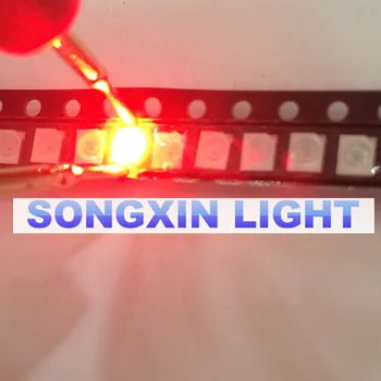 

100PCS 12-20LM 2835 Red SMD LED 0.2W high bright light emitting diode chip leds 620-625NM PLCC-2 60Ma SMD/SMT 3528 Red