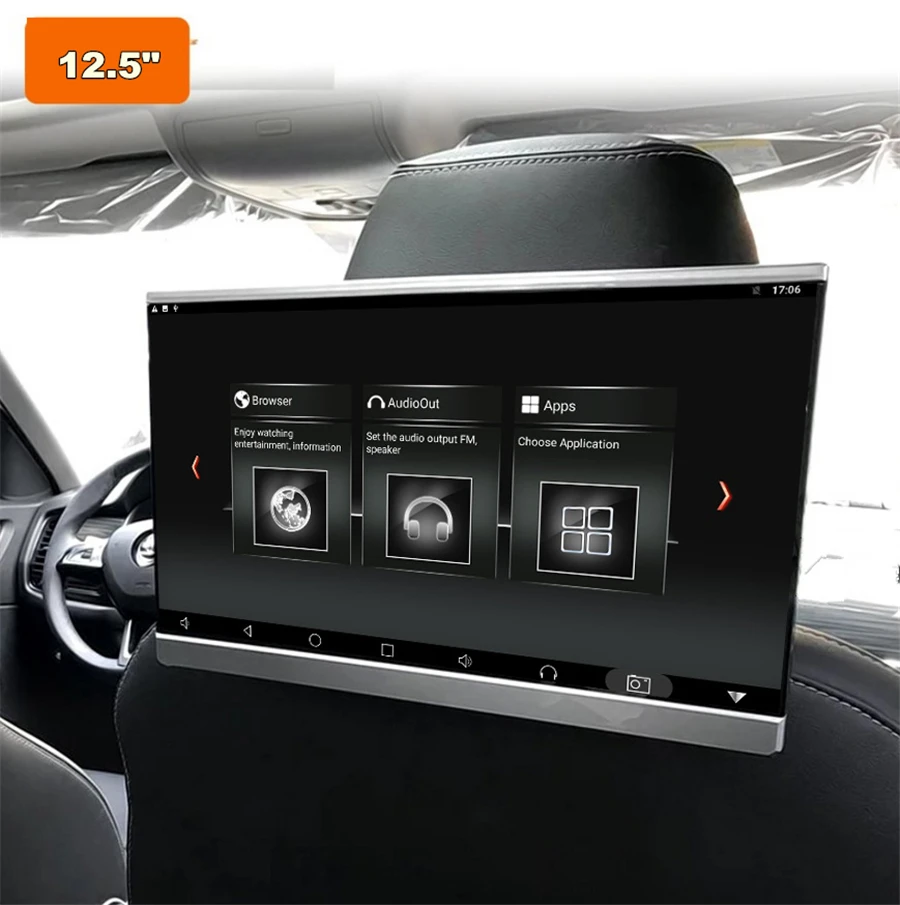 12," HD 1080P Android 7,1 ram 2GB rom 8GB 1,5 GHz wifi BT HDMI Зеркало Ссылка OBD TPMS FM подголовник заднего сиденья мониторы 1 комплект