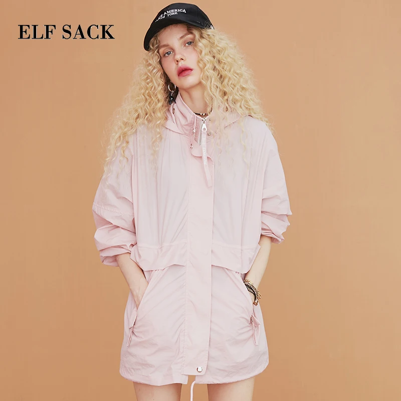 Женское Свободное пальто ELFSACK повседневное с длинным рукавом и широкой талией в