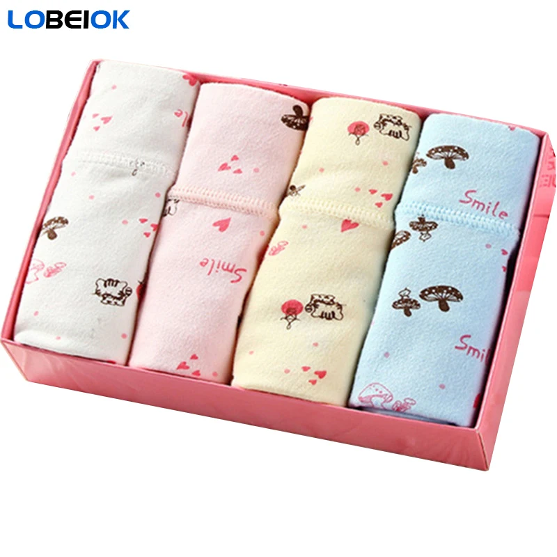

LOBEIOK quality cotton girls briefs comfortable and breathable mid-waist young women's underwear M L panties