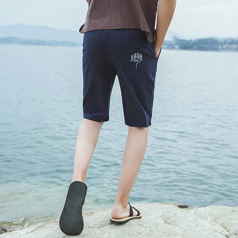 15 2017 new summer mens shorts loose elastic cotton casual shorts fashion jogger shorts black men short pants
