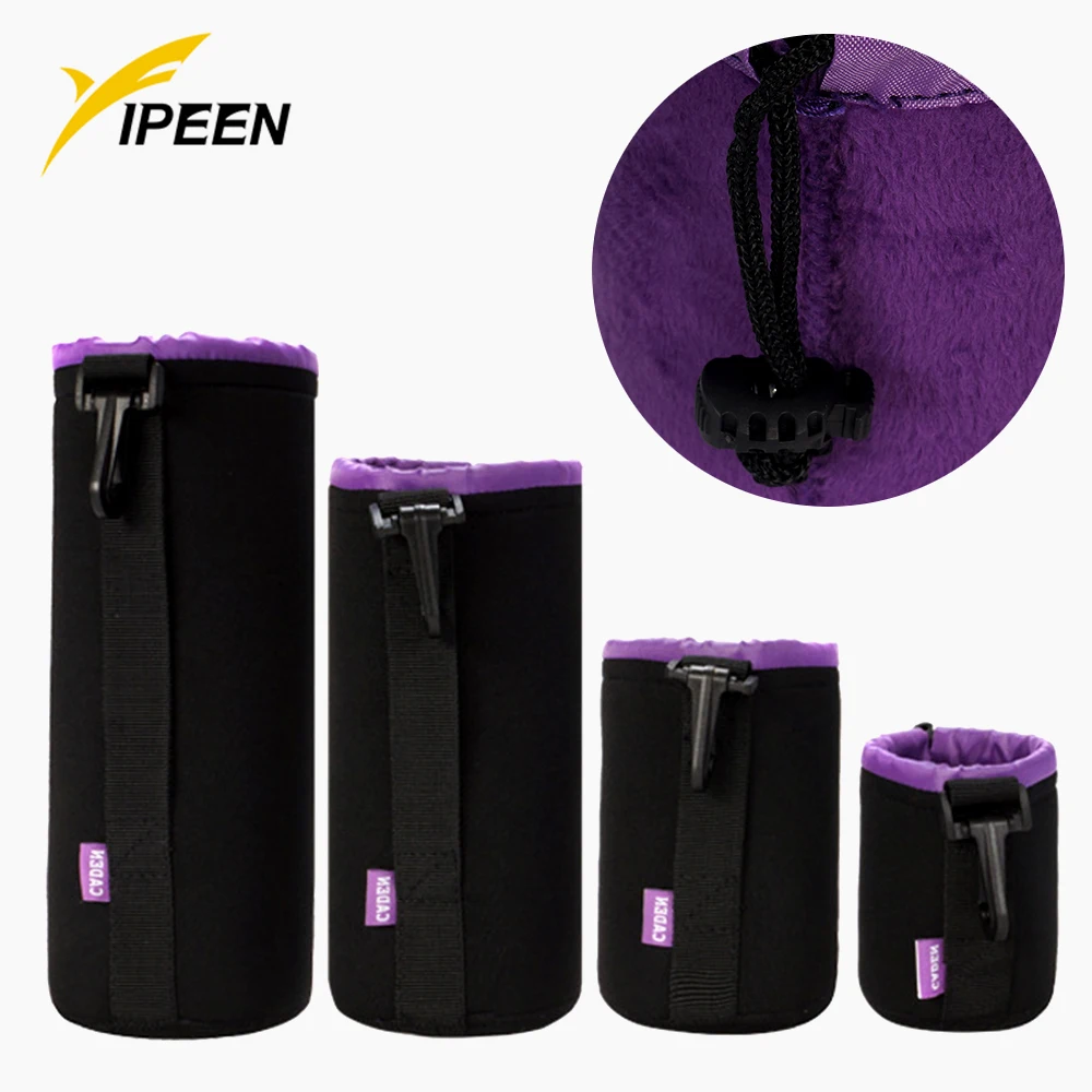 

Hot Black Photo Protective Soft Neoprene DSLR Camera Lens Pouch Protector Bag Soft Short Fluff Case Bags S M L XL Set 4pcs/Pack