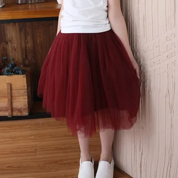 2018 Summer Fluffy Soft Tulle Girls Tutu Skirt Pettiskirt Medlium Long Girls Skirts for 6M-13Y Kids Mesh Ball Gown Skirt DQ867 3