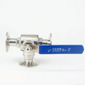 

3/4" 19mm 304 Stainless Steel Sanitary 3 Way L port Ball Valve 1.5" Tri Clamp Ferrule Type For Homebrew Diary Product