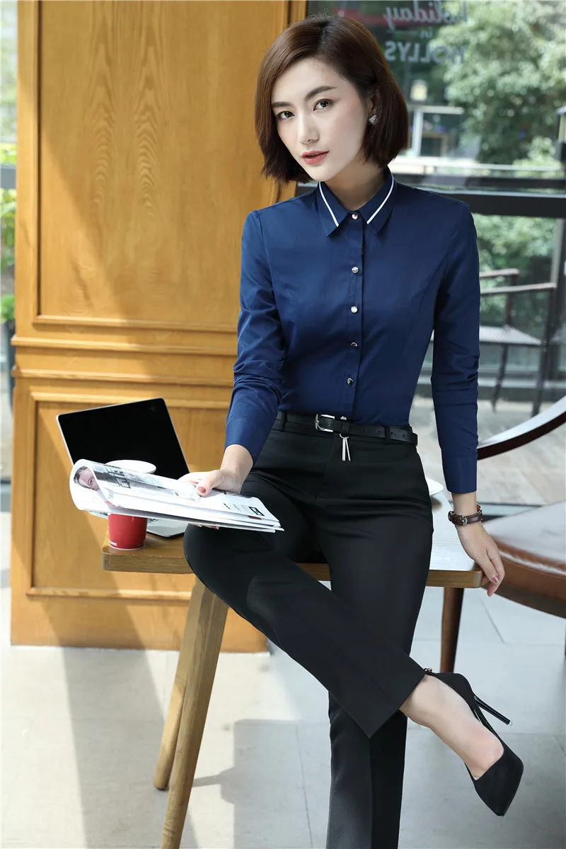 Uniform Styles Pantsuits Female Elegant 2 Piece With Tops And Pants For ...