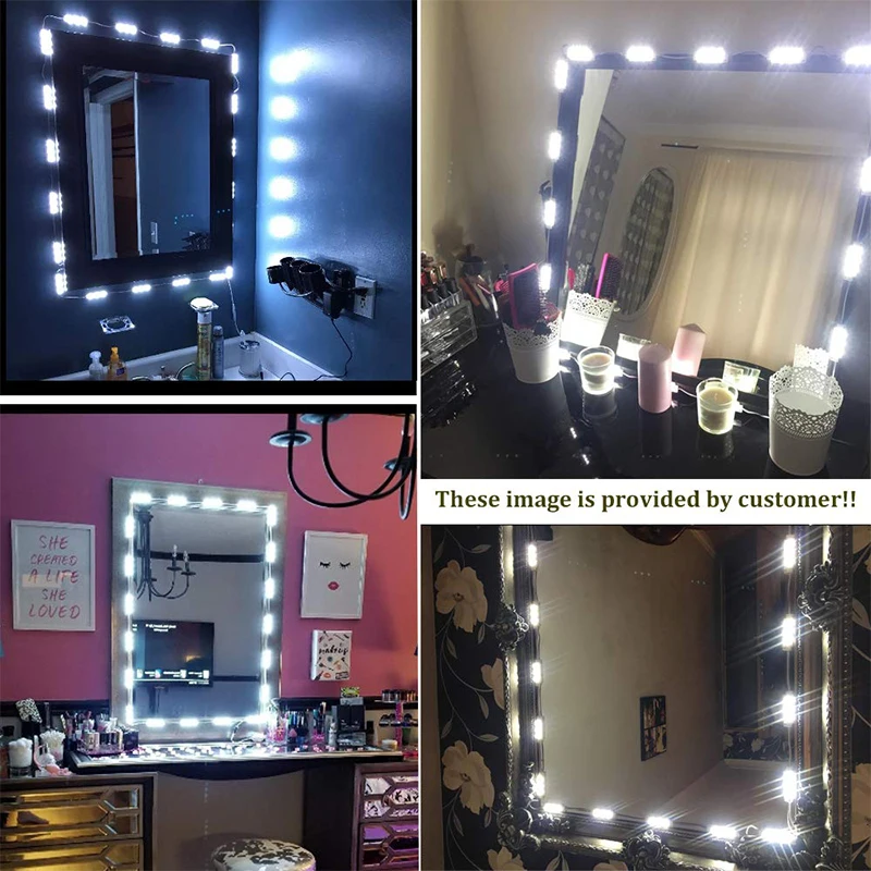 Подсветка косметического зеркала для макияжа супер яркий светодиодный модуль с регулируемой яркостью DIY светодиодный комплект для макияжа Гибкая полоса света для макияжа