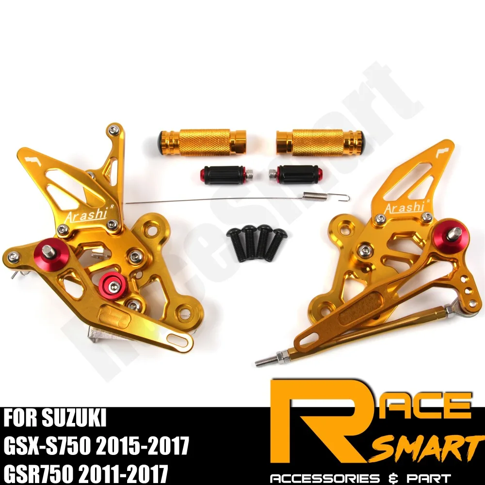 

FOR SUZUKI GSX-S750 2015 2016 2017 GSXS750 Rear Footrests Foot Rest Pegs Pedal Motorcycle Accessories CNC Adjustable Rearset