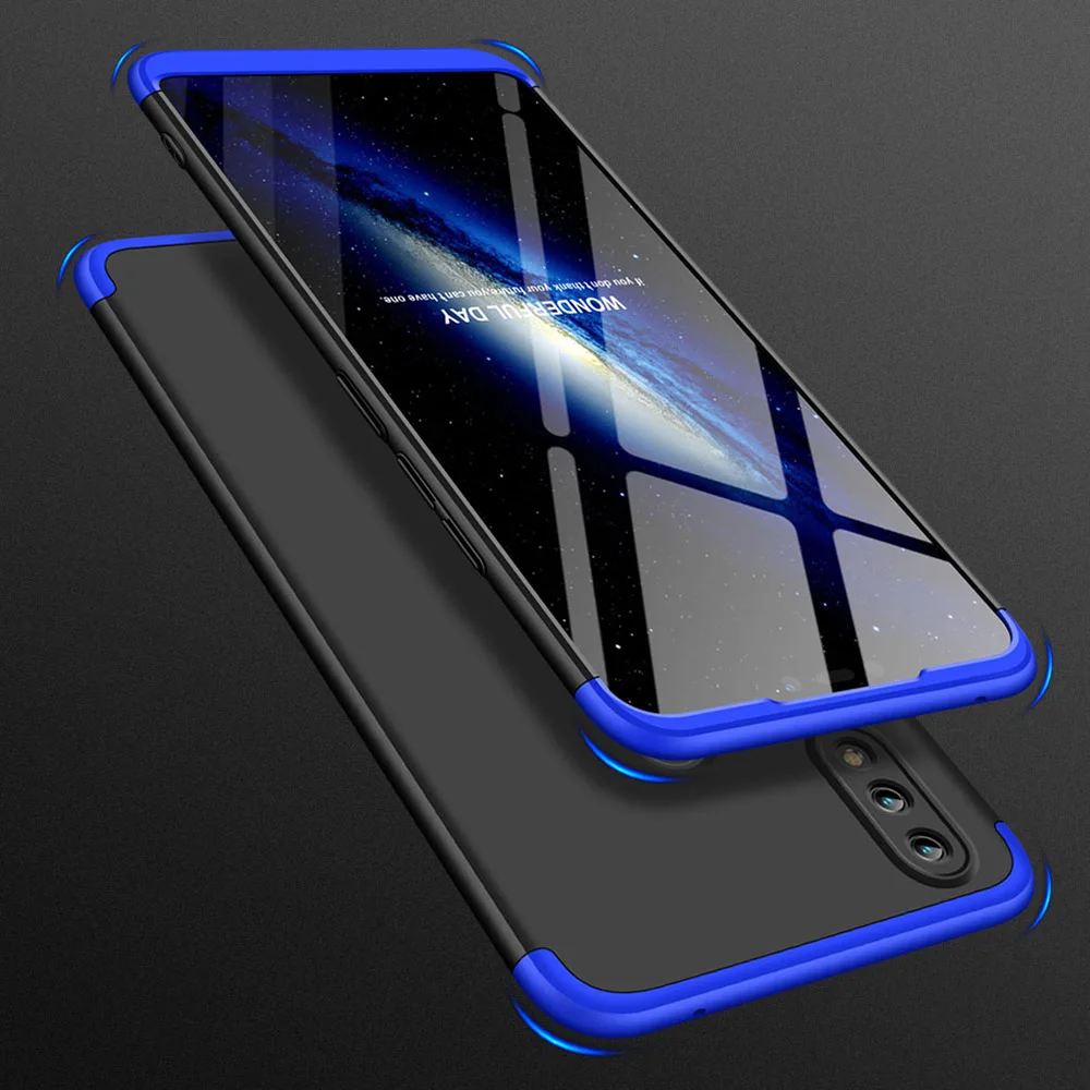 Для huawei Honor 8X чехол 3в1 полный охват тела Броня + закаленное стекло протектор