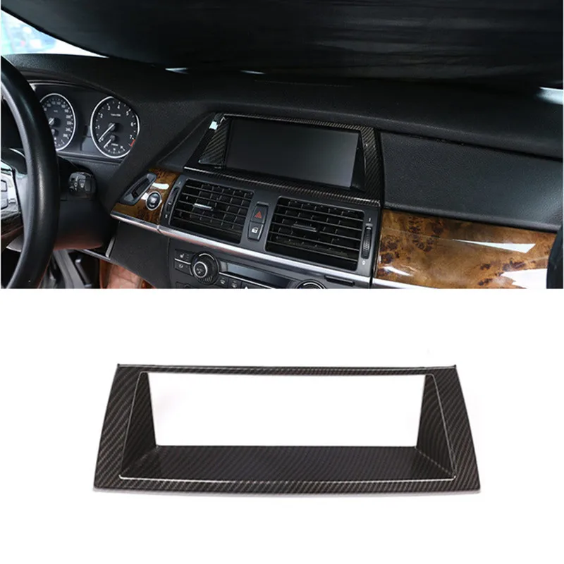 Стайлинга автомобилей центральной консоли навигации рамка украшения Накладка для BMW X5 E70 X6 E71 2008- ABS интерьер изменение