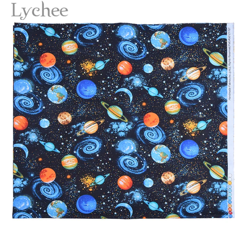 

Lychee 100x110cm Universe Planet Pattern Fabric Cotton Fabrics DIY Sewing Supplies Accessories for Garments