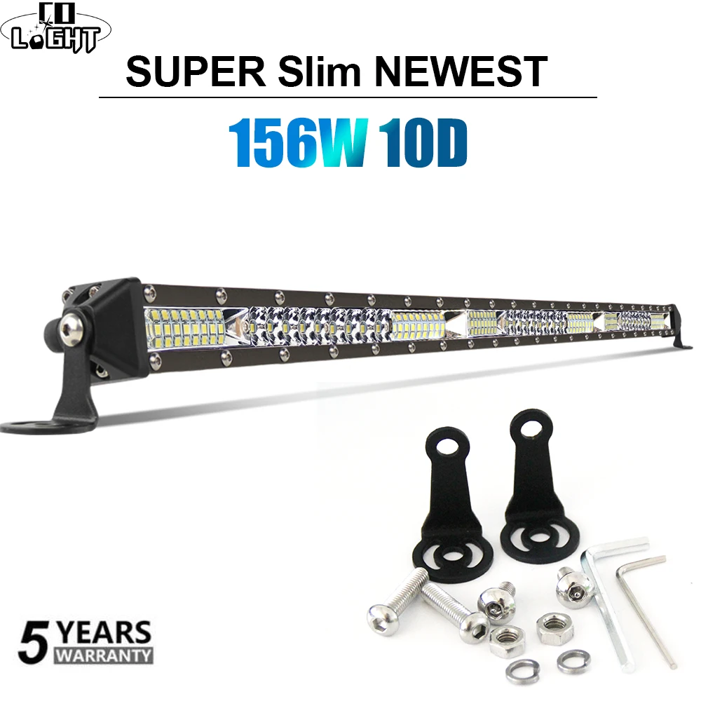 

CO LIGHT Single Row 30" Led Light Bar 10D 156W Driving Offroad Led Ba Combo for Auto Boat Car Tractor Truck 4x4 SUV ATV 12V 24V