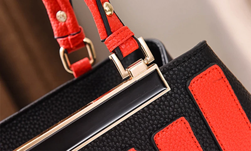 Fashion Stitching Handbag For Women Leather Crossbody Bags Female Messenger Shoulder Tote Lady Purse Bolsa Sac A Main SS7242 (10)
