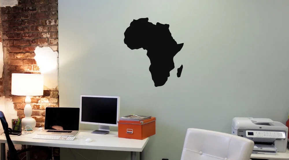 Africa Map Sticker Decal Posters Coffee Shop Vinyl Wall Decals Pegatina Decal Decor Mural Africa Map Sticker