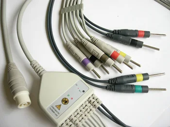 

Compatible NEC YY-1063 K-3321 3330 3370 One-piece 10 Lead ECG EKG cable and leadwires IEC or AHA
