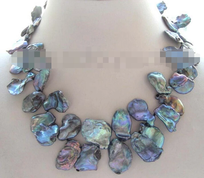 

song voge gem nanJ0524 Black Reborn Keshi Petal Pearl Necklace!