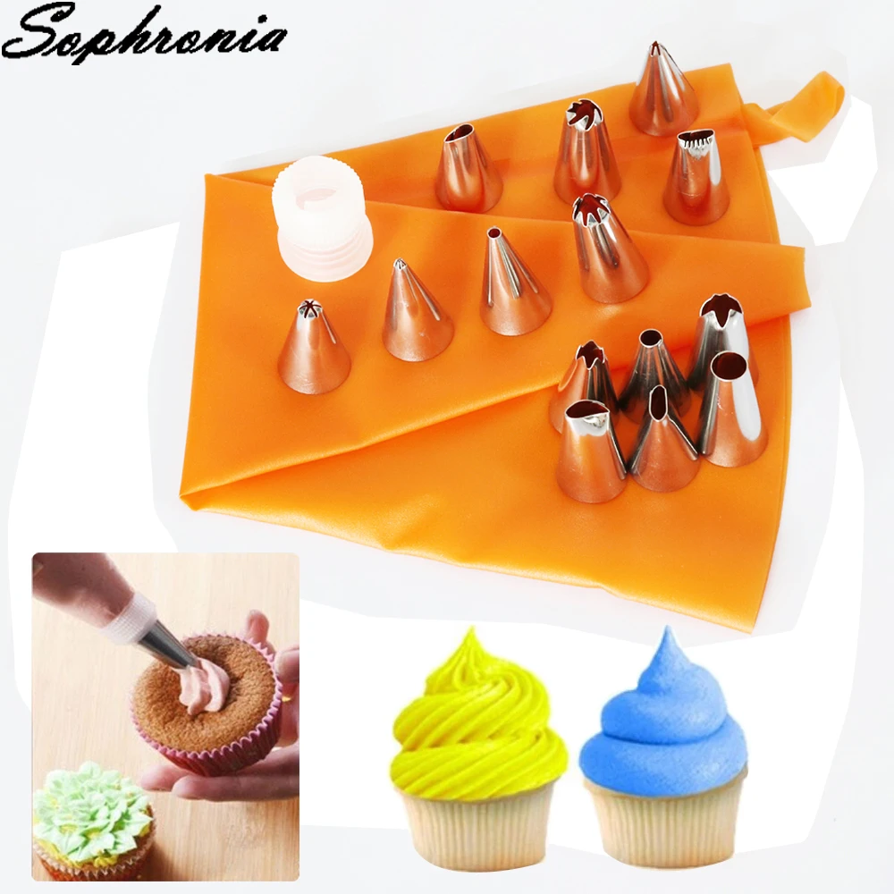 16PCS/set Cake Nozzle Stainless Steel Russian Nozzle Pastry Korean
