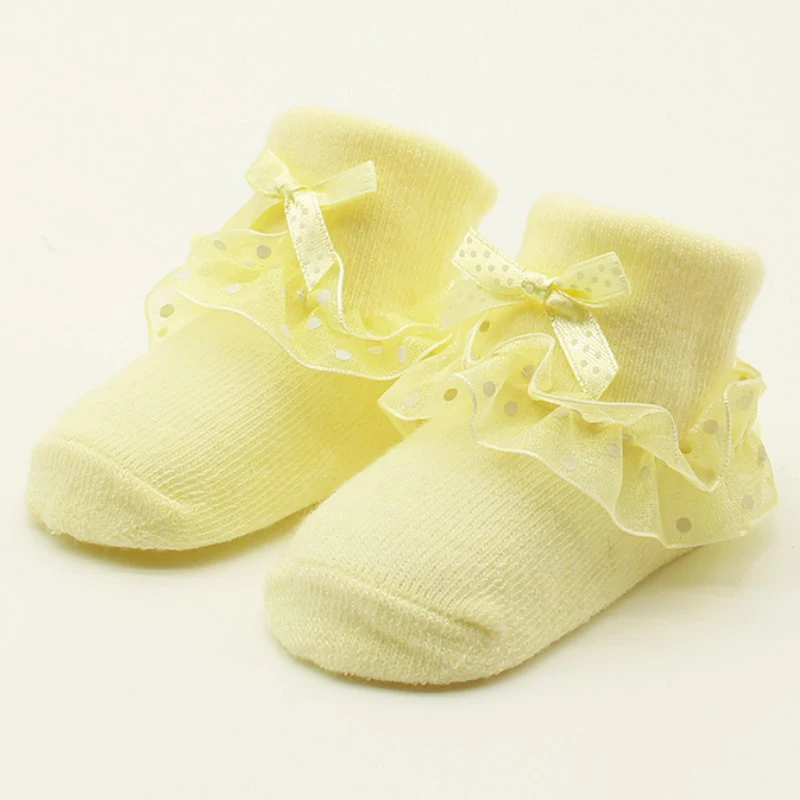 

1 Pair Girl Kids Newborn Baby Socks Warm Bowknot Non-slip Cotton Ankle Socks